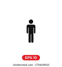 Man icon vector.Standing man silhouette.Profile and user symbol