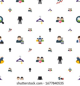 man icons pattern seamless. Included editable flat Clothes, colleague, career growth, suit, Accountant, couple, Entrepreneur, team, Target Audience icons. man icons for web and mobile.