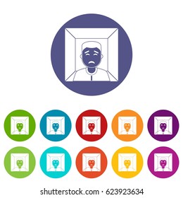 Man icons set in circle isolated flat vector illustration