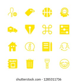 man icons set with flashlight, garbage and information vector set