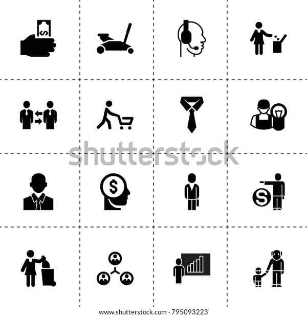 Man icons. vector
collection filled man icons. includes symbols such as hand holding
money, money in head, businessmen communication, tie. use for web,
mobile and ui design.