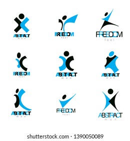 man icons vector set, business logos