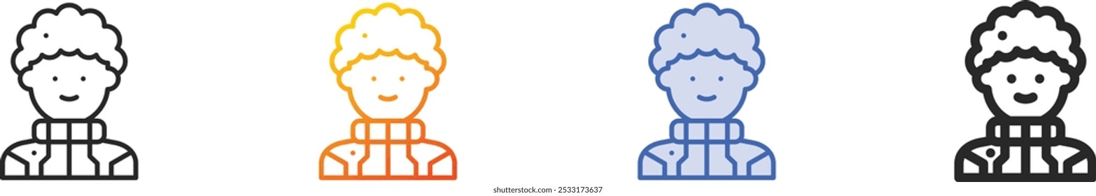 man icon.Thin Linear, Gradient, Blue Stroke and bold Style Design Isolated On White Background