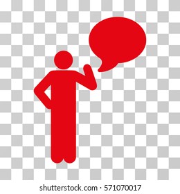 Man Idea Balloon icon. Vector illustration style is flat iconic symbol, red color, transparent background. Designed for web and software interfaces.