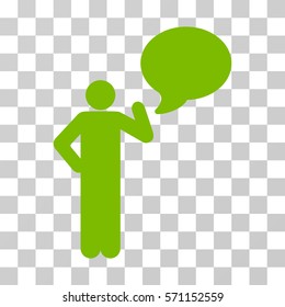 Man Idea Balloon icon. Vector illustration style is flat iconic symbol, eco green color, transparent background. Designed for web and software interfaces.