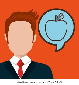 man idea bubble speak vector illustration design