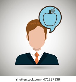 man idea bubble speak vector illustration design