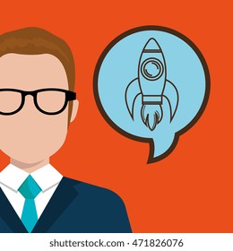 man idea bubble vector illustration design
