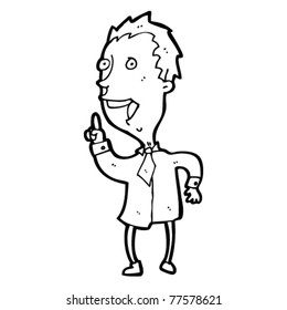 Mann mit Ideenkartoon