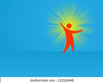 The man and the idea - conceptual abstract vector illustration