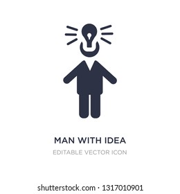 man with idea icon on white background. Simple element illustration from People concept. man with idea icon symbol design.