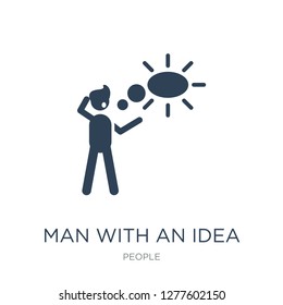 man with an idea icon vector on white background, man with an idea trendy filled icons from People collection, man with an idea vector illustration