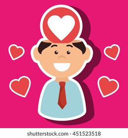 man with idea isolated icon design, vector illustration  graphic 