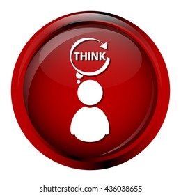 Man with idea sign button icon illustration