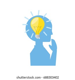 Man with idea silhouette