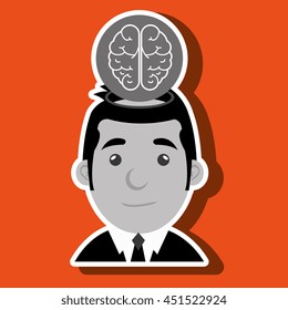 man with ideas isolated icon design, vector illustration  graphic 