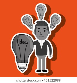 man with ideas isolated icon design, vector illustration  graphic 