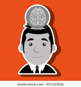 man with ideas isolated icon design, vector illustration  graphic 