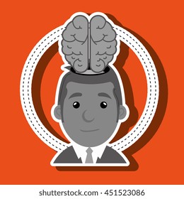 man with ideas isolated icon design, vector illustration  graphic 