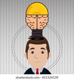 man with ideas isolated icon design, vector illustration  graphic 