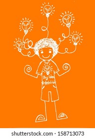man with ideas symbol and creativity