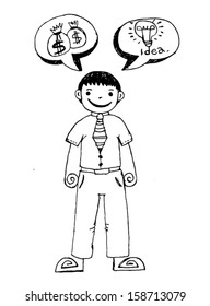 man with ideas symbol and creativity