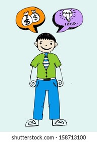 man with ideas symbol and creativity