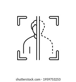 Man identification сolor line icon. ID and verifying person. Pictogram for web page, mobile app, promo. UI UX GUI design element. Editable stroke.