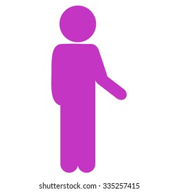 Man Idler vector icon. Style is flat symbol, violet color, rounded angles, white background.