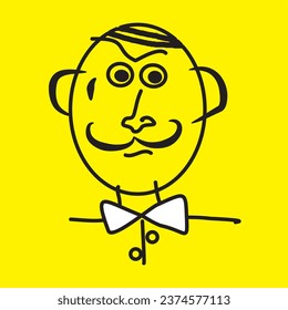 Man, illusionist, head. Vector, eps