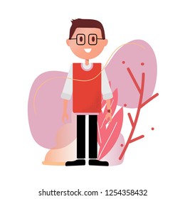 a Man Illustration, Father Flat Illustration