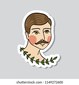 man illustration traditional tattoo flash sticker doodle icon