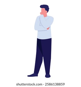 Man illustration view left design