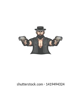 man illustrator design logo template