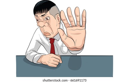 man inaction vector, angry man, showing receipt