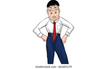 man inaction vector, angry man, showing receipt