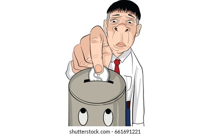 man inaction vector, angry man, showing receipt