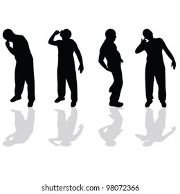 man in indecent poses in black silhouette