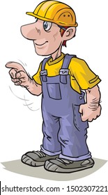 Man industrial worker cartoon character