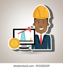 man and industry isolated icon design, vector illustration graphic