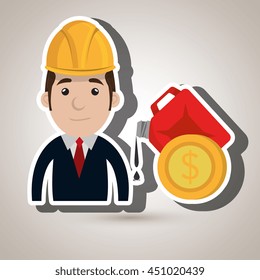 man and industry isolated icon design, vector illustration graphic