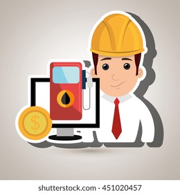 man and industry isolated icon design, vector illustration graphic