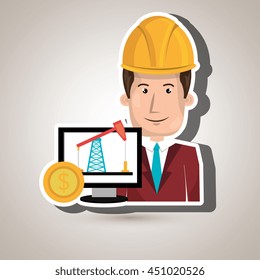 man and industry isolated icon design, vector illustration graphic