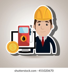 man and industry isolated icon design, vector illustration graphic