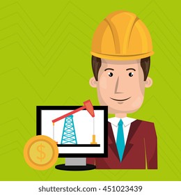 man and industry isolated icon design, vector illustration graphic