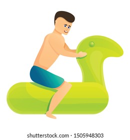 Man inflatable bird icon. Cartoon of man inflatable bird vector icon for web design isolated on white background