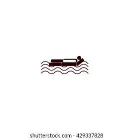 man, an inflatable mattress, coast, vacation