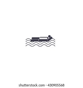 man, an inflatable mattress, coast, vacation