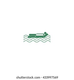 man, an inflatable mattress, coast, vacation