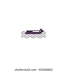 man, an inflatable mattress, coast, vacation